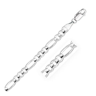 6.0mm 14k White Gold Solid Figaro Chain, size 20''