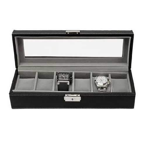 WATCH VALET Glass Top Watch Boxes For Collection Of 6 or 10 Watches