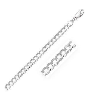 5.7mm 14k White Gold Solid Curb Chain, size 20''