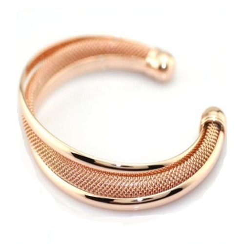 Capri Moon 18 KT Rose Gold Plated Italian Design Mesh Bracelet