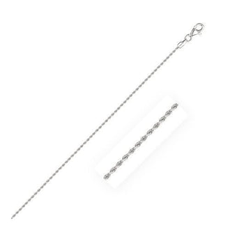 14k White Gold Solid Diamond Cut Rope Chain 1.5mm, size 24''