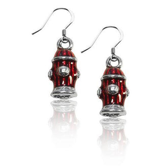 Fire Hydrant Charm Earrings in Silver