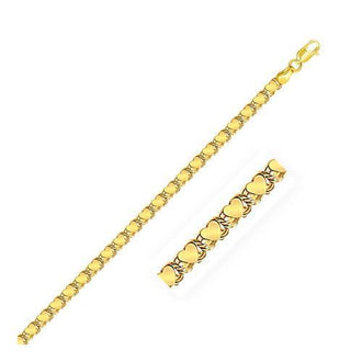 3.3mm 14k Yellow Gold Heart Chain, size 18''