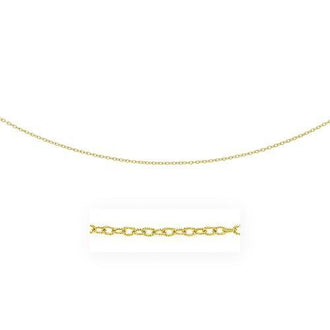 2.5mm 14k Yellow Gold Pendant Chain with Textured Links, size 16''