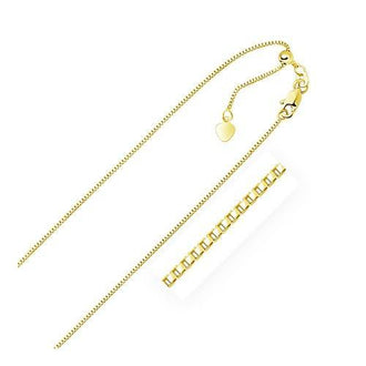 10k Yellow Gold Adjustable Box Chain 0.85mm, size 22''