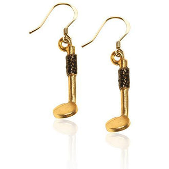 Dental Mirror Charm Earrings in Gold