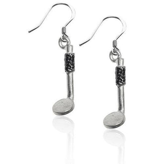 Dental Mirror Charm Earrings in Silver