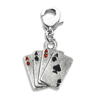 Aces Charm Dangle in Silver