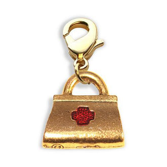 Medical Bag Charm Dangle in Gold
