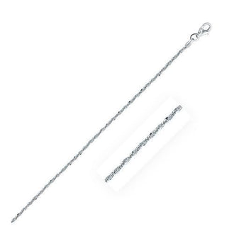 Rhodium Plated 1.7mm Sterling Silver Sparkle Style Chain, size 20''