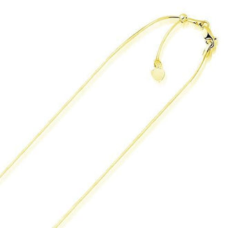 14k Yellow Gold Adjustable Snake Chain 0.85mm, size 22''