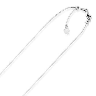 14k White Gold Adjustable Snake Chain 0.85mm, size 22''
