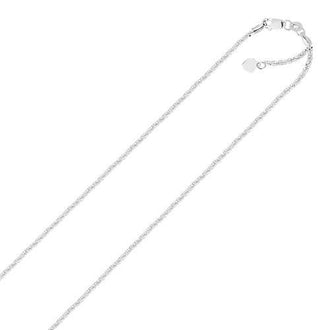 14k White Gold Adjustable Sparkle Chain 1.5mm, size 22''