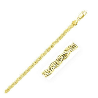 3.5mm 14k Yellow Gold Braided Chain, size 18''