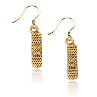 Band Aid Charm Earrings in Gold