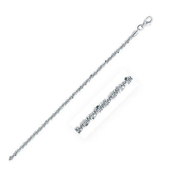 Rhodium Plated 2.2mm Sterling Silver Sparkle Style Chain, size 16''