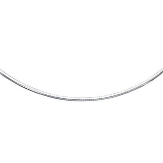 14k White Gold Chain in a Classic Omega Design (4 mm), size 16''