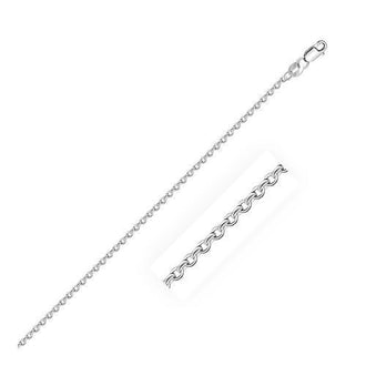 Sterling Silver Rhodium Plated Cable Chain 1.5mm, size 20''