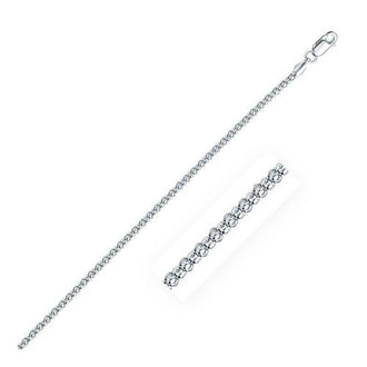 Rhodium Plated 2.5mm Sterling Silver Popcorn Style Chain, size 20''