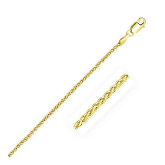 2.1mm 14k Yellow Gold Round Wheat Chain, size 16''