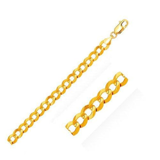 7.0mm 14k Yellow Gold Solid Curb Chain, size 20''