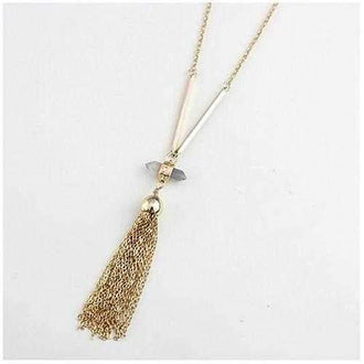 Violeta Necklace With Crystal Pendant And Trendy Tassels