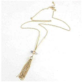 Violeta Necklace With Crystal Pendant And Trendy Tassels