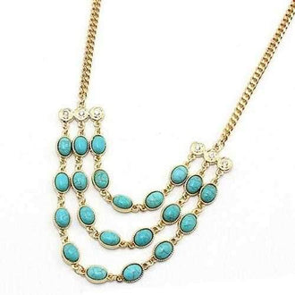 Beauteous Turquoise Necklace With 3 Strands