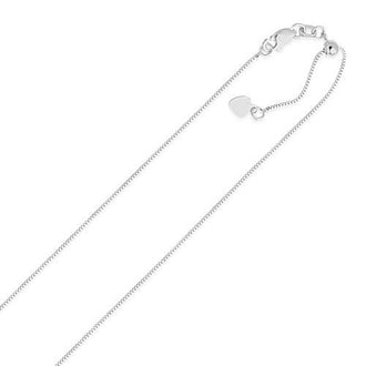 14k White Gold Adjustable Box Chain 0.7mm, size 22''