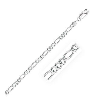 3.8mm 14k White Gold Solid Figaro Chain, size 20''