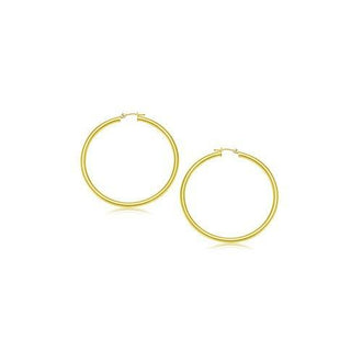 14k Yellow Gold Polished Hoop Earrings (15 mm)