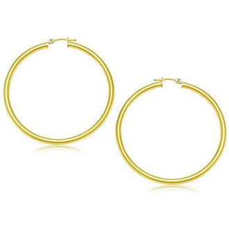 14k Yellow Gold Polished Hoop Earrings (50 mm)