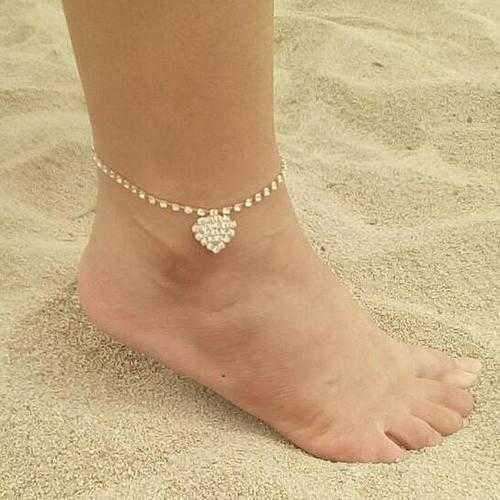 Glowing Heart Crystal Anklet