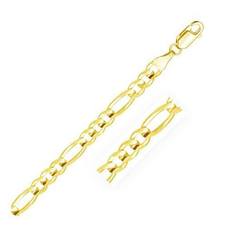 6.0mm 14k Yellow Gold Solid Figaro Chain, size 18''