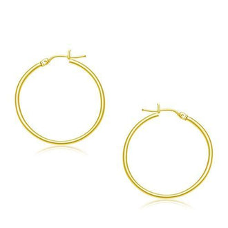 14k Yellow Gold Polished Hoop Earrings (30 mm)