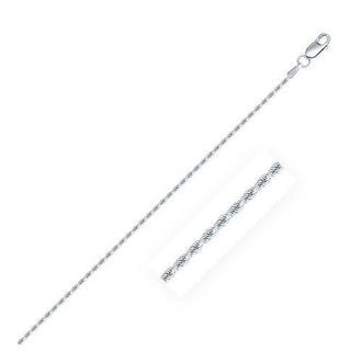 Sterling Silver 1.4mm Diamond Cut Rope Style Chain, size 16''