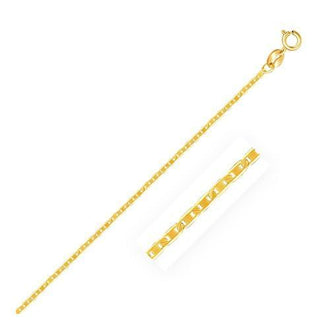 14k Yellow Gold Mariner Link Chain 1.2mm, size 16''