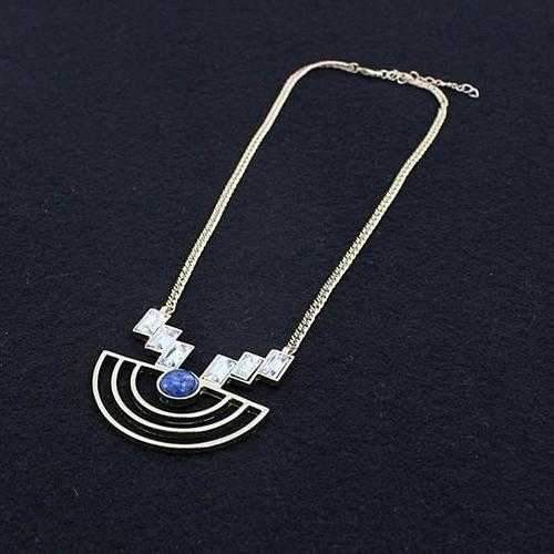 Sailboat Necklace With Natural Gemstones and Crystals