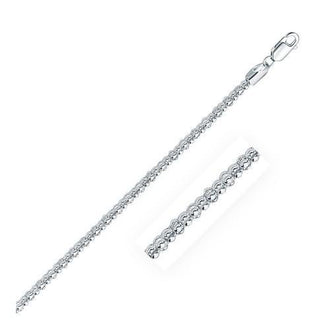 Rhodium Plated 3.5mm Sterling Silver Popcorn Style Chain, size 18''