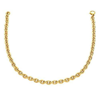 14k Yellow Gold Polished Cable Link Necklace, size 18''