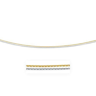 14k Two-Tone Double Strand Cable Pendant Chain 1.1mm, size 18''