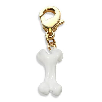 Dog Bone Charm Dangle in Gold