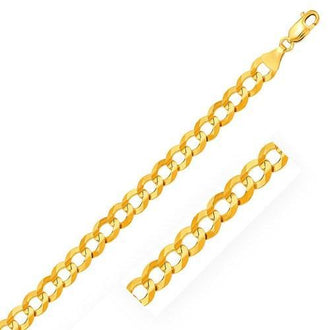 8.2mm 14k Yellow Gold Solid Curb Chain, size 20''