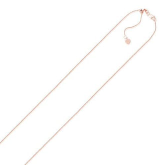 14k Rose Gold Adjustable Cable Chain 0.9mm, size 22''