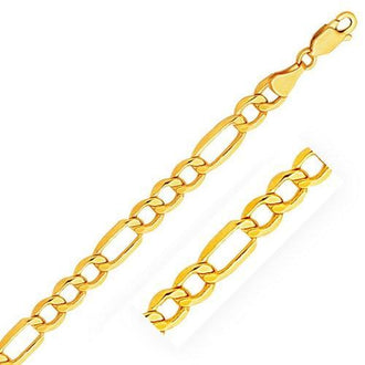 5.4mm 10k Yellow Gold Lite Figaro Chain, size 18''