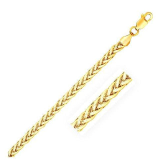 14k Yellow Gold 3.3mm Light Weight Wheat Chain, size 18''