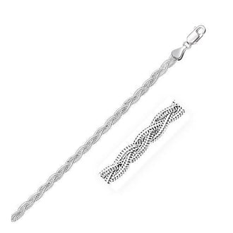 3.5mm 14k White Gold Braided Chain, size 18''