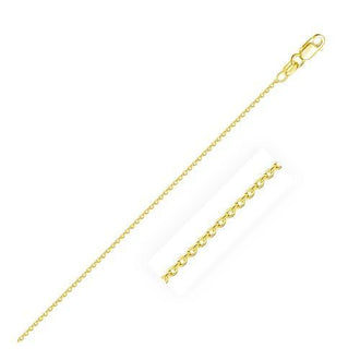 14k Yellow Gold Round Cable Link Chain 1.2mm, size 16''