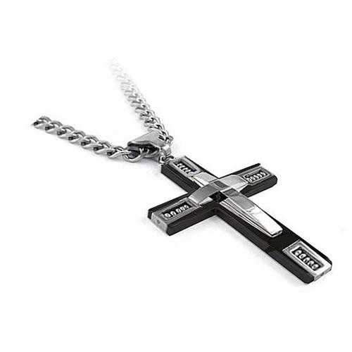 Keepsake Cross Pendant With A Curb Chain For Men 18kt Gold Plated