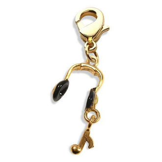 Headphones Charm Dangle in Gold